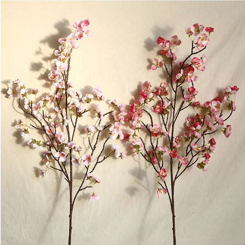 Hot Artificial White Cherry Blossom Branches Silk Flowers Wedding Decoration