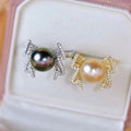R1188 11-12mm Natural Freshwater Pearl Ring Accessory 925 Sterling Silver Adjustable Size Engagement Jewelry Ring for Women