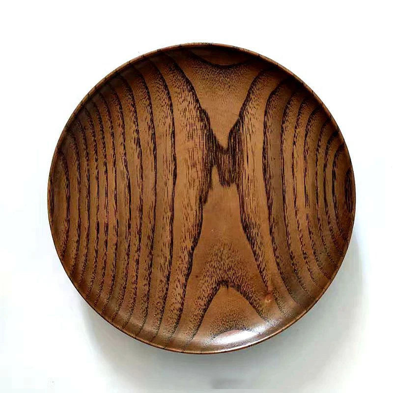 Wooden Tableware Whole Wood Dish Japanese Style Hotel Dessert Plate Solid Wood Snack Fruit Plate Home Wholesale