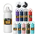 Custom 32oz 40oz 1500ml Wide Mouth Double Wall Sports Travel Vacuum Insulated Stainless Steel Water Bottle with Straw Lid