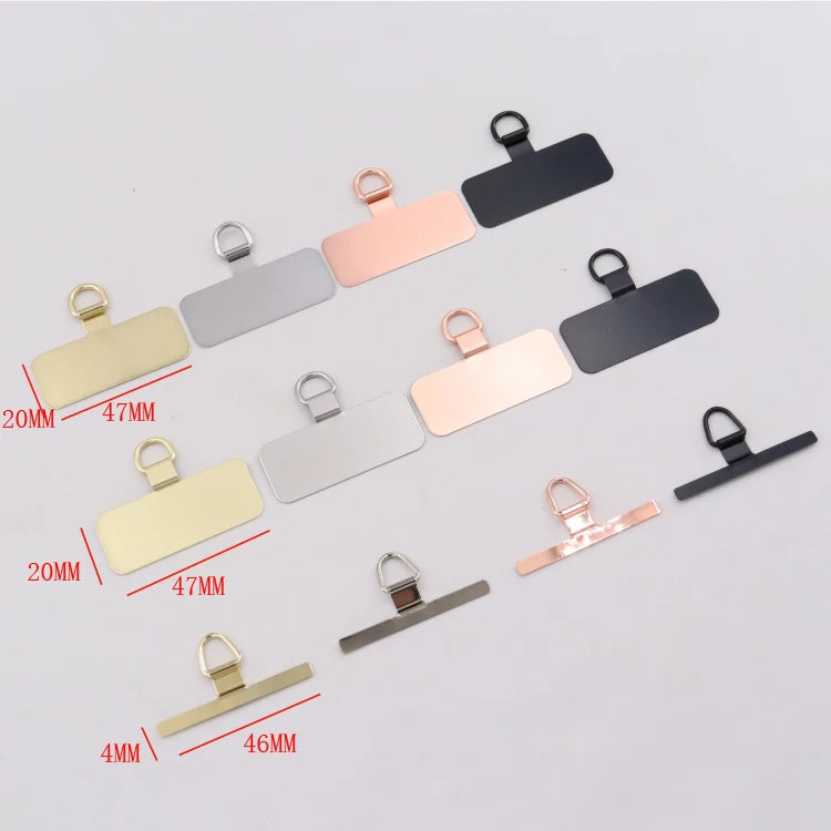 Wholesale Professional Luxury Metal Rectangle Phone Anti-lost Accessories for Universal Card Charm Strap Bag Lanyard Wrist