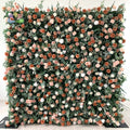 Wedding Decor 3D Roll up Cloth Fabric Background Silk Rose Flower Backdrop Artificial Flower Wall Panel Pink White Flower Wall