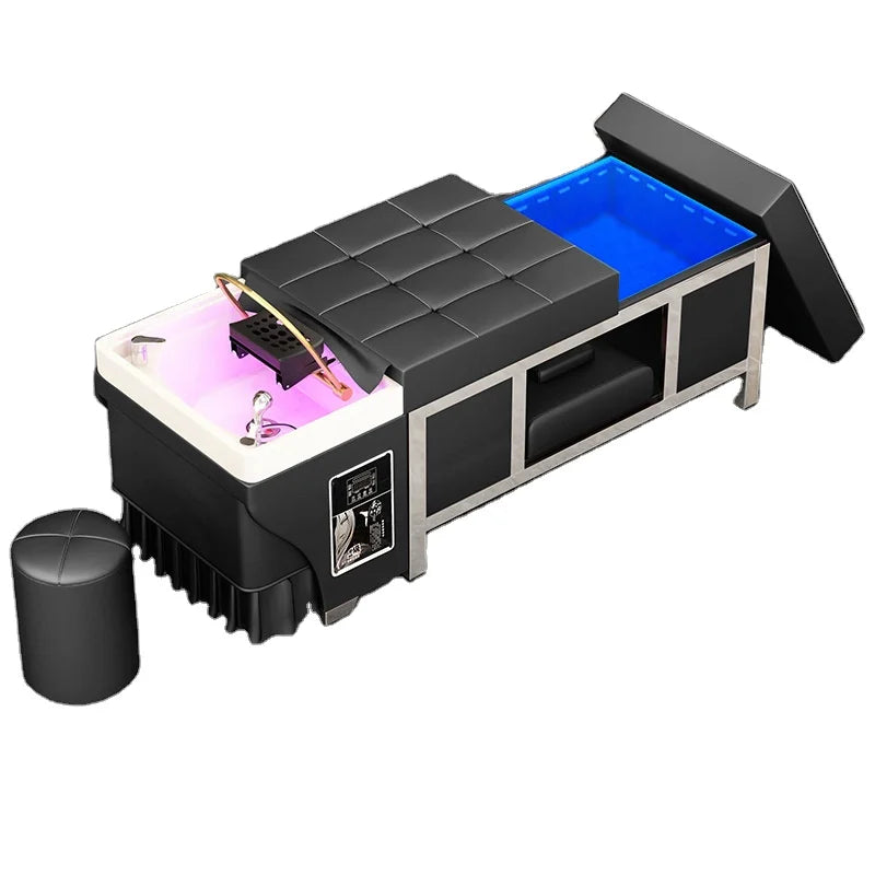 Modern Style 90L Water Tank Hair Salon Reclining Punch Bed with Heater New Style Dedicated Shampoo Bed No Hook up