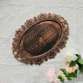 Oval Distressed Unique Styling Vintage Lace Irregular Border Platters DIY Mirror Fruit Bowl Tray Decorative Charger Plates