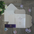 Beautiful Frosted Acrylic Wedding Invitation Card with Pocket Folder and Rsvp Card