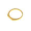 Simple 316L Stainless Steel 14K Gold Plated High Polish Bar Circle Finger Ring Titanium Steel Horizontal Bar Rings Jewelry