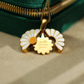 Mirror Sunflower Sunflower Ornament Small Daisy Openable Laser Engraved Pendant Titanium Steel Necklace
