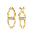 QX Custom OEM Minimalist Dainty 925 Sterling Silver Vintage Fine Jewelry 18k Gold Plated Zircon Drop Earrings for Women Luxury