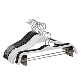 New Plastic Non-slip Clothing Store Black and White Adult Children Splint Clothes Rack Ruber Plastic Hanger