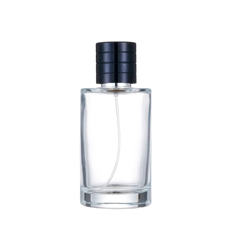 Empty Cylinder Round High Grade 30ml 50ml 100ml Crimp Glass Perfume Bottle Clamp Parfum Glass Bottle