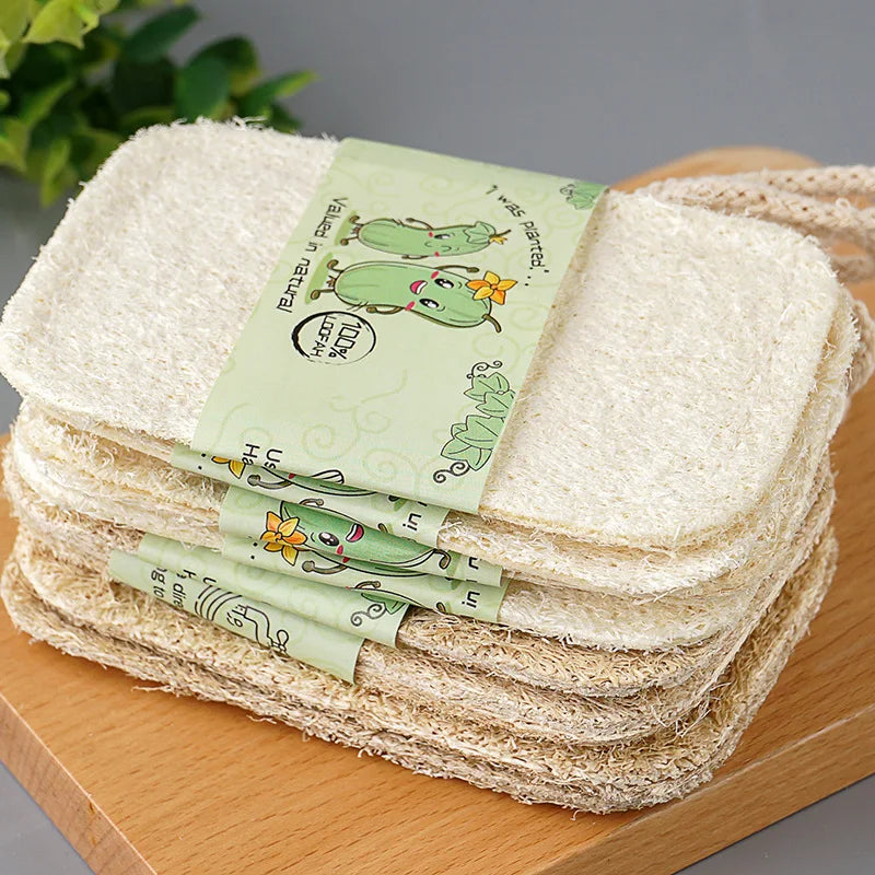 Wholesale Custom Natural Biodegradable Shower Bath Loofa Loofah Body Lufa Dish Sponge Loofa Pad Scrubber Sponge Bath Natural