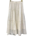 Women's Casual A-Line Flare Satin Skirt Crinkle Design Plain Dyed Elastic Waist Knee Length Solid Made Polyester