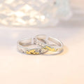 Romantic Simple Maple Leaf Couple Ring for Wedding Jewelry Valentine's Day Gift Open Adjustable Ring