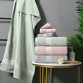 Custom Logo Embroidered Cotton Bath Towel Set - Large Luxury Soft High Absorbency for Hotel Swimming Pool and Gym