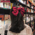 IVANHOE New Bow Hair Clip Korean Elegant Back of Head Hairpin Simple Solid Spring Hair Pin for Women Bow Ribbon Hair Accessories