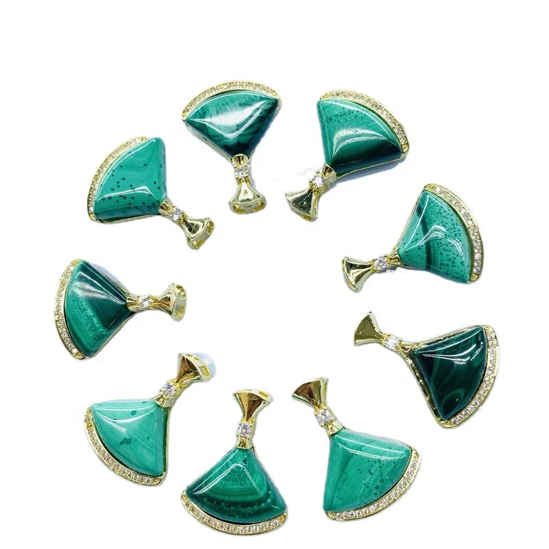 wholesale natural green malachite pendant necklace female decoration