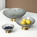 Factory Direct Sales Creative European Style Home Copper Bottom Crystal Glass Fruit Plate