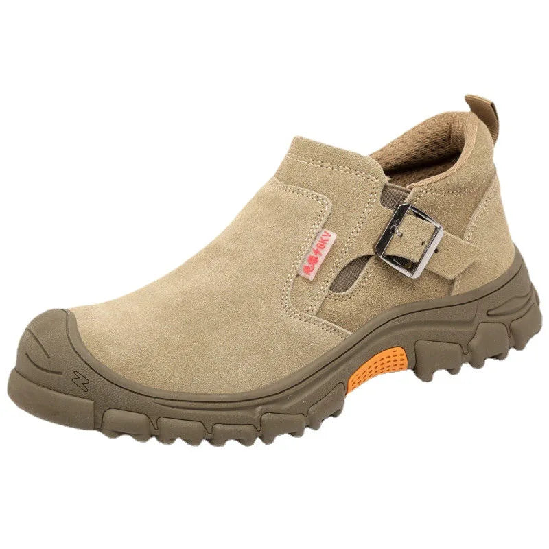 Professional Factory Safety Men's Work Shoes with Microfiber Upper Steel Toe Rubber Outsole-for Summer and Winter Use