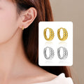 925 Sterling Silver Minimalist Croissant Twist Huggies Ear Buckle for Women Fashion Statement Hoop Earrings Jewelry Gift