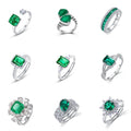 Luxury 925 Sterling Silver Emerald Adjustable Ring Eco-Friendly Lab-Grown Diamond Elegant Baguette Design Unisex Engagement Gift