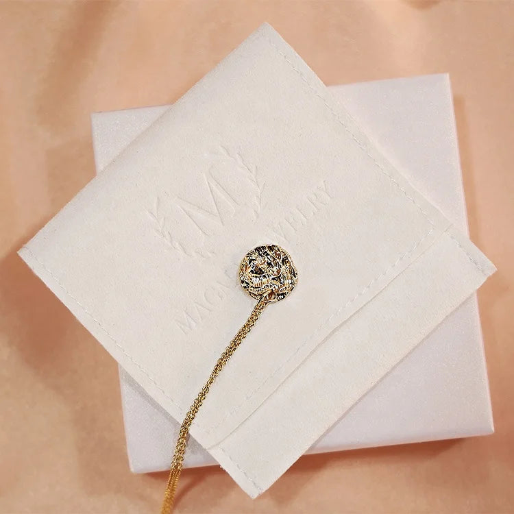 Chuanghua Ivory Microfiber Jewelry Pouch With Holder Custom Hot Stamped Suede Envelope Jewelry Pouch With Insert Card