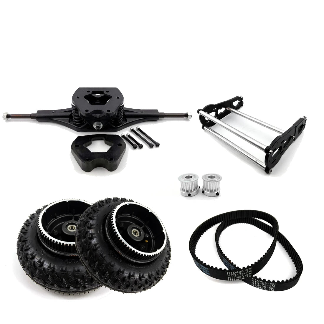 Spring Suspension Truck With 3 Poles Motor Bracket for Electric Mountain Skateboard Compatible With 6374 Motor