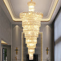 Factory Post-modern Luxury Hotel Living Room Pendant Light Staircase Round Crystal Chandelier Suitable for High Ceiling