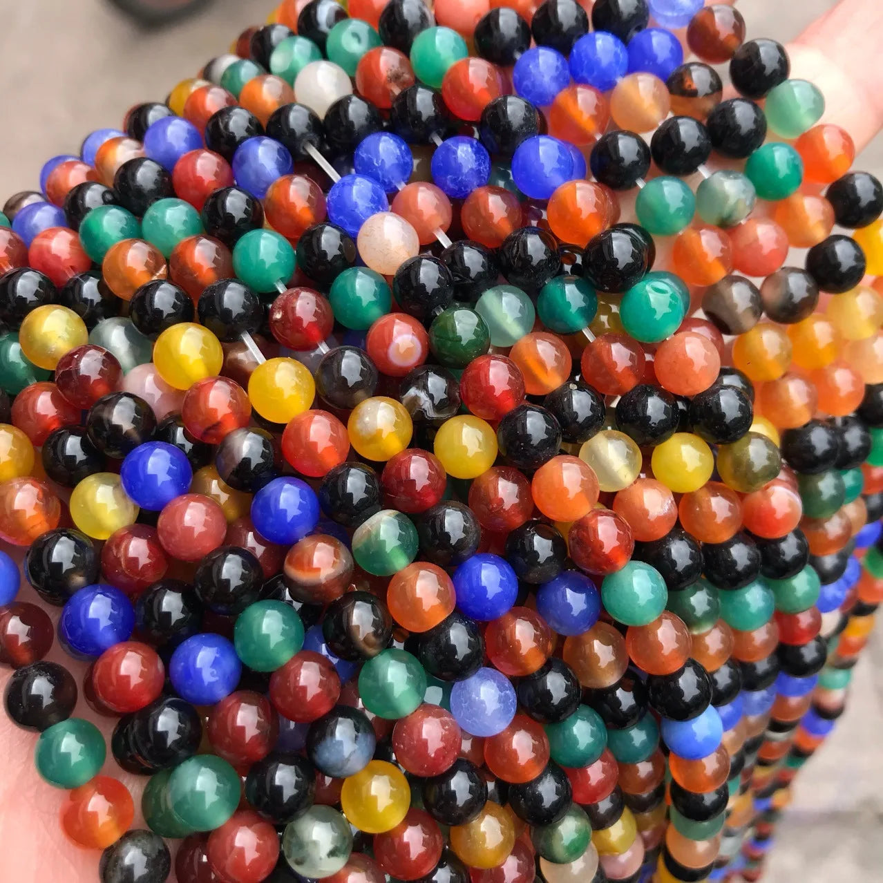Wholesale Natural Real Agate Gemstone Bangles Healing Loose Stone Beads Jewelry Making Beads Colorful Agate and Stones