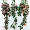 Decorative Wall 80cm Silk Garland Hanging Artificial Rose Flower Rattan Vines for Ceiling