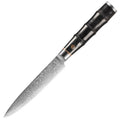 5 Inch Small Chef Knife Damascus Stainless Steel Full Tang with Pakkawood Handle Utility Kitchen Paring Knife Carbon Steel Blade