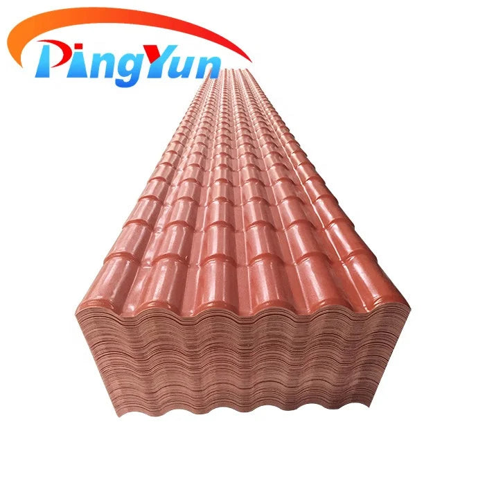 Green Synthetic Spanish and Roma Style PVC Roof Tile 1050mm Polyurethane