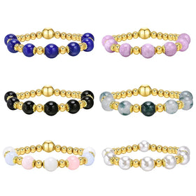 Custom Stainless Steel Beaded Bracelets Natural Stone Bracelet Jewelry