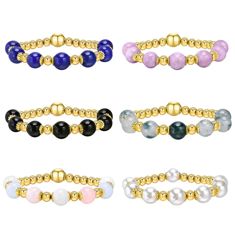 Custom Stainless Steel Beaded Bracelets Natural Stone Bracelet Jewelry