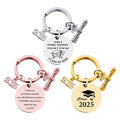 Factory Supply Anti Tarnish Graduation Ceremony Keyring Souvenir Bachelor Hat Class Badge Keychain for Promotion
