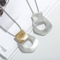 TongLing Necklace Alloy Gold Silver Plated Irregular Loop Shape Long Pendant Women Necklace