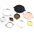8-30mm Inner Size Classic 7 Colors Plated One Sided Double Hanging Simple Style Cabochon Base Setting Charms Pendant Blank Bezel MegaBDM
