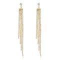 Wholesale Luxury Tassel Earrings Charm Gold Plated Earrings Rhinestone Fashion Jewelry for Girls