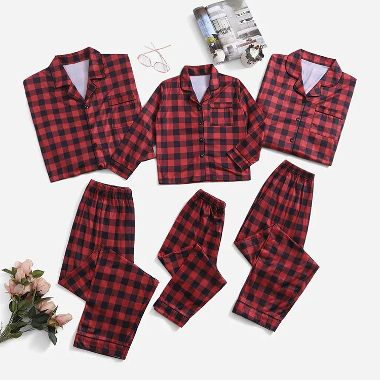 2025 Christmas Family Pajamas Autumn and Winter Parent-child Outfit Sleepwear Set