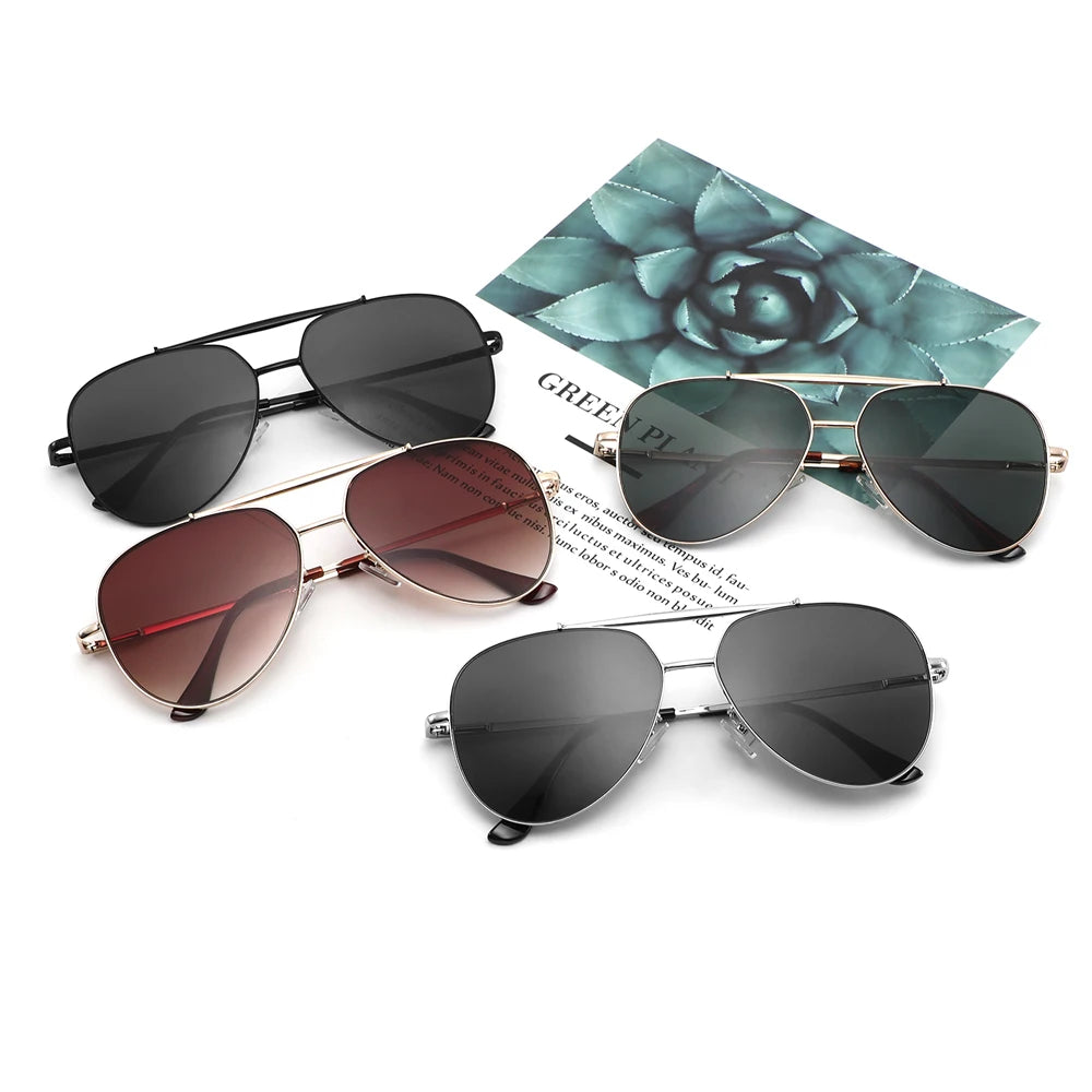 CONCHEN 2022 Luxury Classic Mens Double Bridge Metal Frames Polarized Lens Sun Glasses Sunglasses
