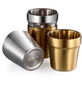 Stainless Steel Tea Coffee Mug Double Wall Metal Cup Travel Milk Coffee Mug Steel Cup Anti-fall Tea Cup Set