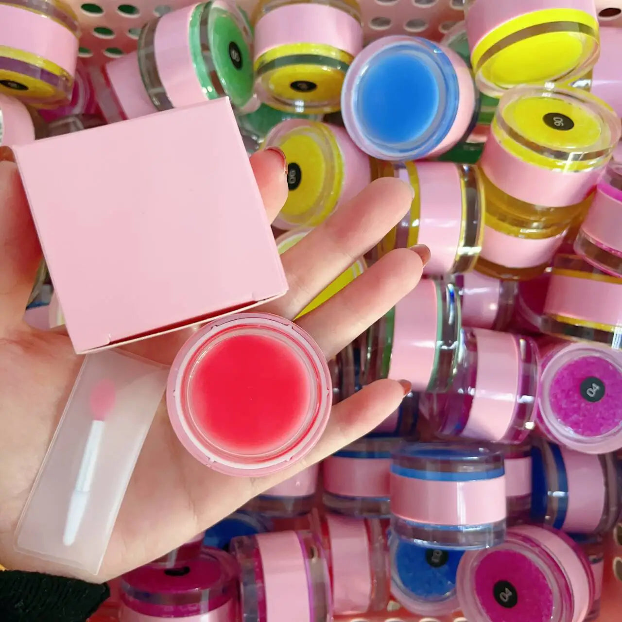 Cute Skincare Pink Moisturizing OEM Lip Balm 2 in 1 Moustirzing Lip Balm Private Label Lip Scrub