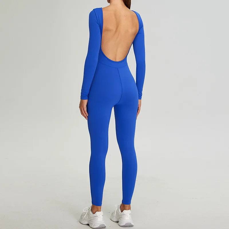 2025 New Custom Women's Fitness Sports Gym One Piece Yoga Jumpsuit With Chest Pad Sports Bodysuits & Jumpsuits