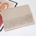 Solid Color Women'S Scarf Winter 2023 New Tassel Large Shawl Wholesale Thickened Warm Scarf New Model Knit Winter Scarf