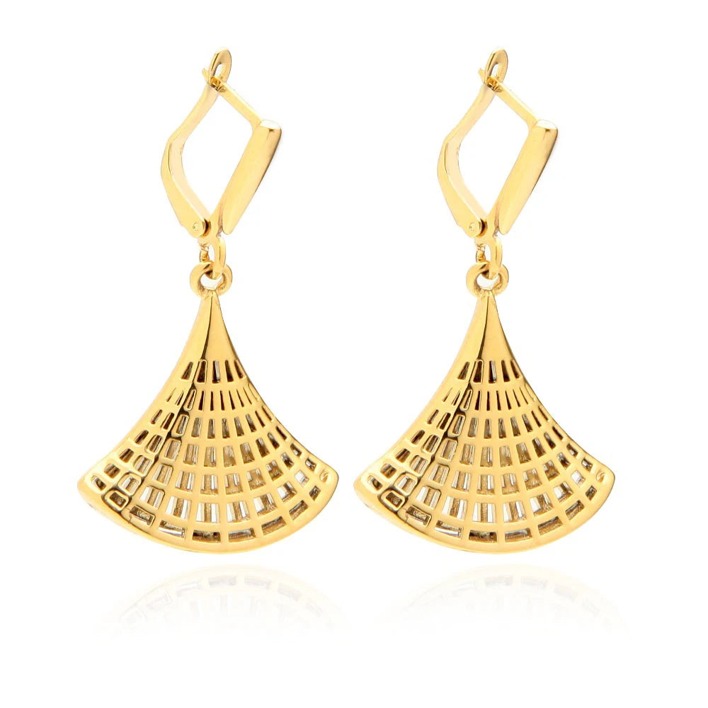 Women's Korean-Style Long Gold Hoop Earrings with Unique Love Design Diamond Stone Statement Fashion Jewelry for Parties