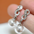 E2331 9-10mm DIY Natural Freshwater Pearl Charm Earrings Mounting Accessory 925 Sterling Silver Gold Plated  Jewelry