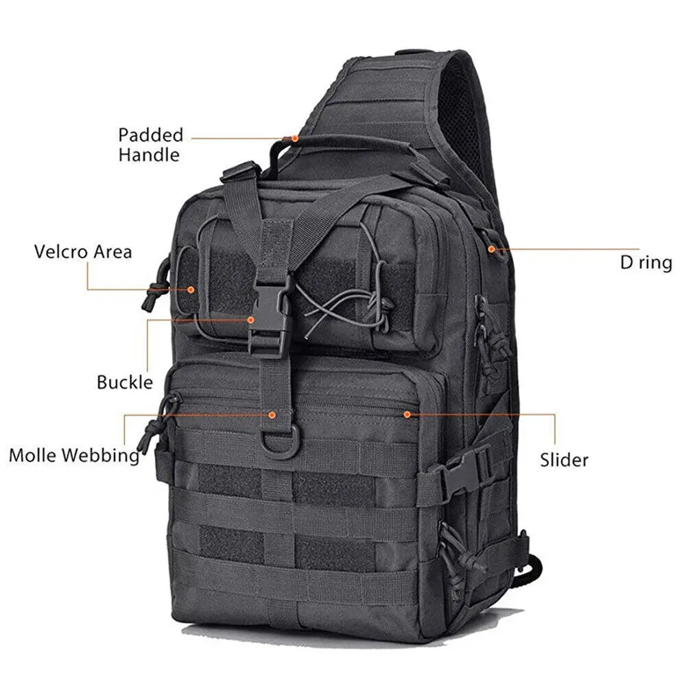 20L Tactical Sling Backpack Waterproof EDC Rucksack Bag for Outdoor Sports Travel Laptop PVC Fashion for Hiking Camping Hunting