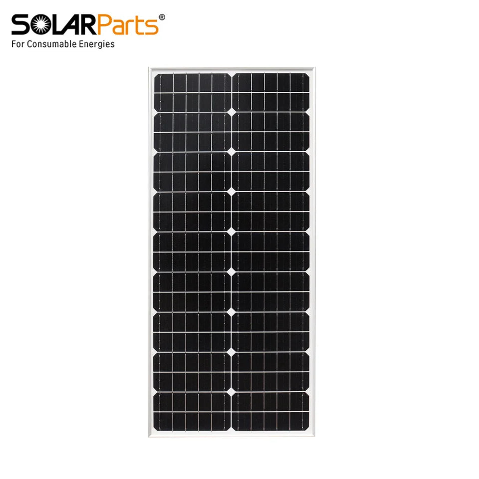 High Efficiency 50W 19.8V Rigid Solar Panel Monocrystalline Silicon  Front Cover Glass for Generation Sun-Radiated Places