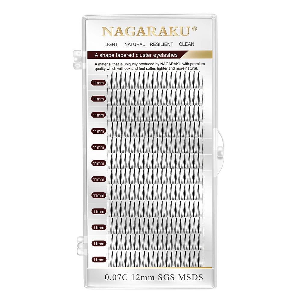 NAGARAKU A-shape Tapered Cluster Eyelash Extension Pre Make Fans Bundle Eyelashes Faux Mink Volume Lashes