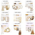 Pearl Earrings Designs Leopard Tassel Drop Earrings Set Mixed Trendy Anniversary Acrylic Women Gold Plated Zinc Alloy 2022 New