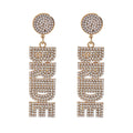 New Trendy Fashion Pearl Letter Bride Dangle Earrings Women